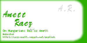 anett racz business card